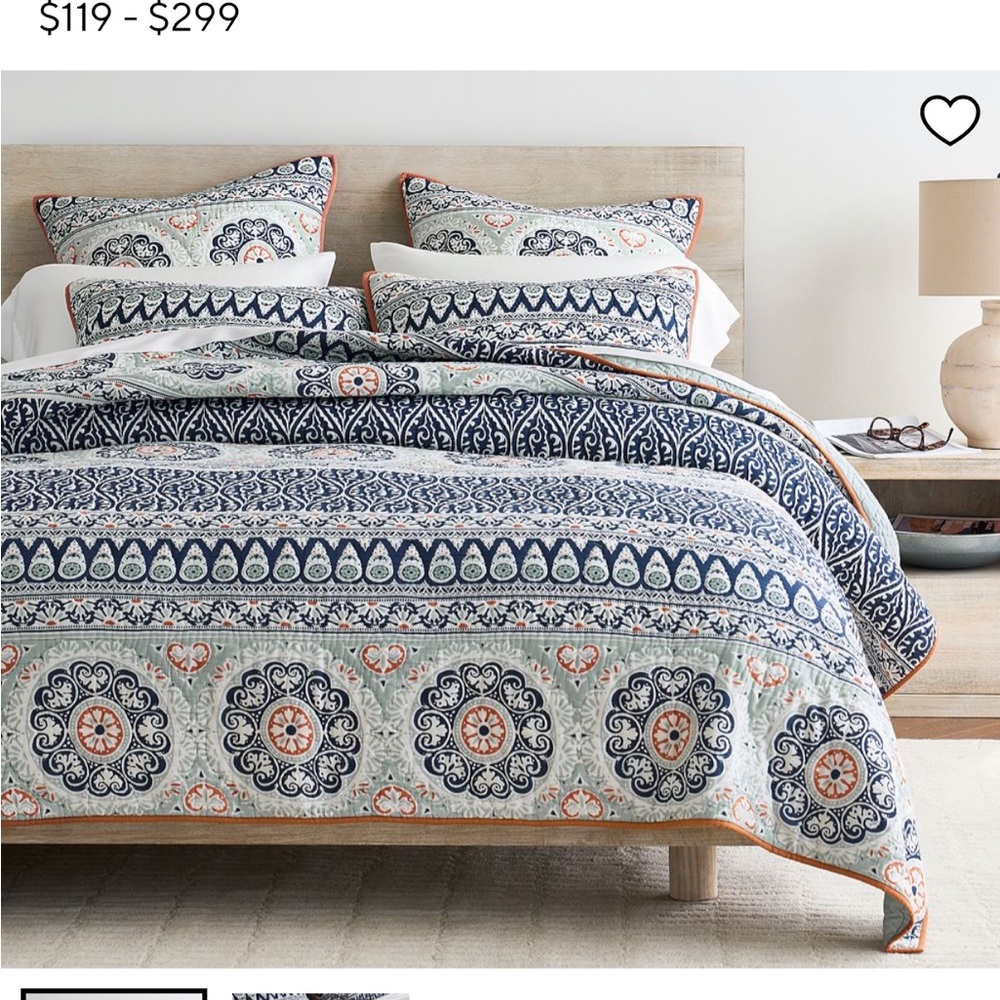 Pottery Barn Blue and Orange bedding